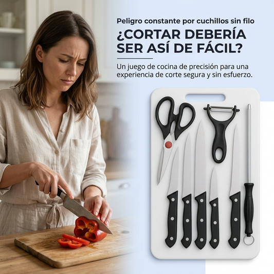 SET DE CUCHILLOS COCINA 9 EN 1